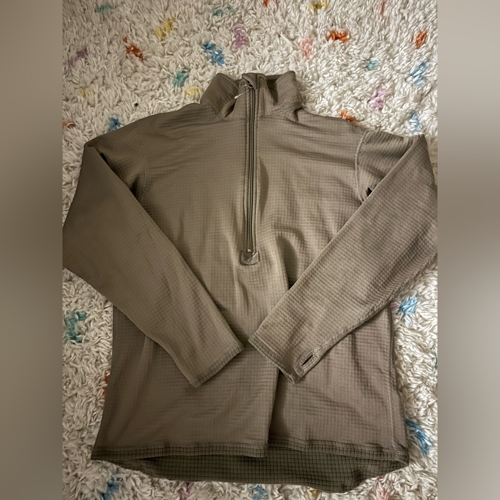 Men's Half-Zip Thermal Pullover Sweatshirt - Olive size medium